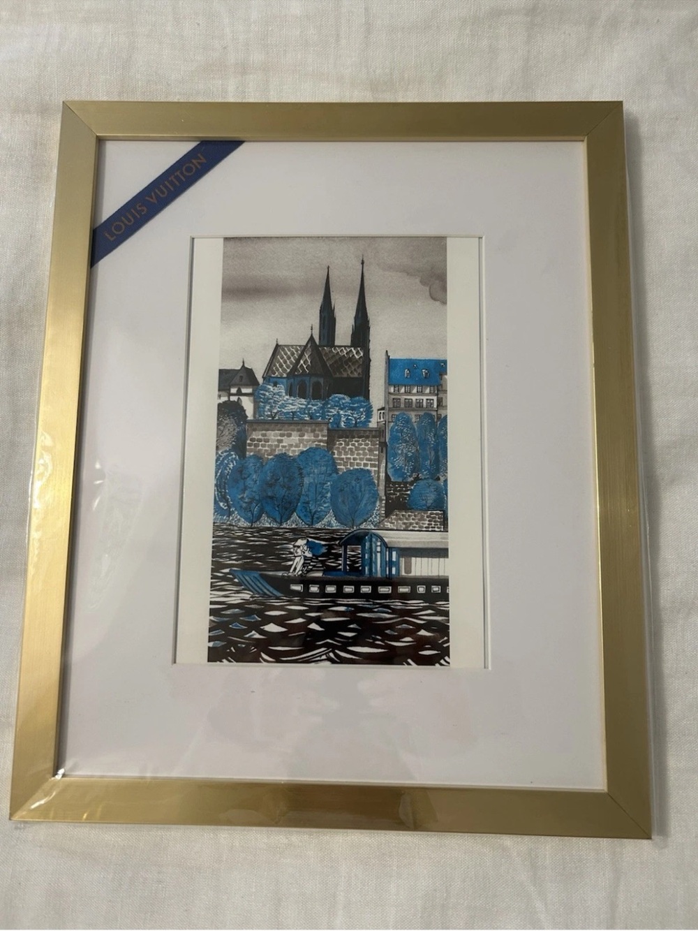 “Basel” Louis Vuitton X Ruben Toledo Framed Art City Guide COA